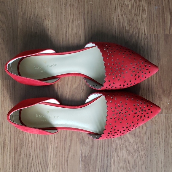 kate spade Shoes - Kate Spade Polistina Red Flats Size 8 to 8.5